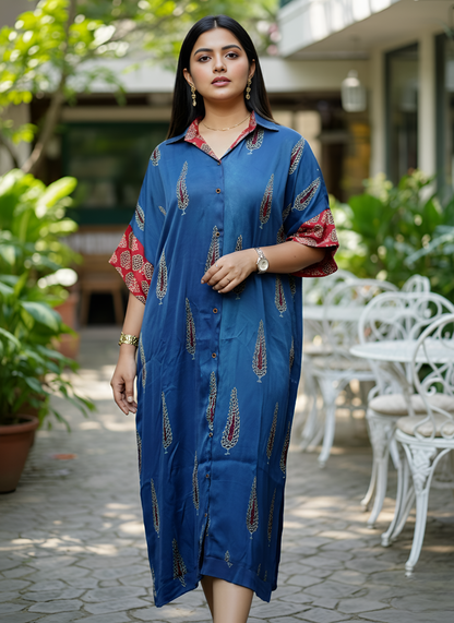 Ahaana Modal Silk Kaftan Dress