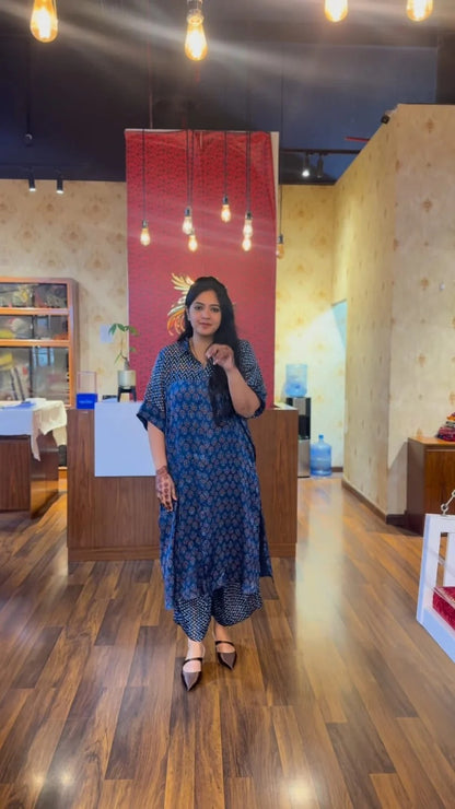 Summer Special Ajrakh Print Kurta Set with both side pocket