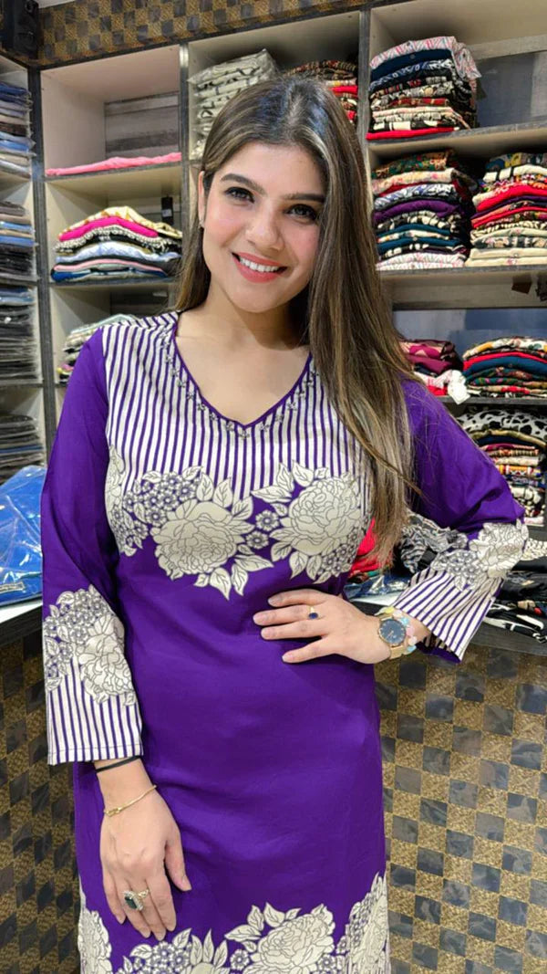 Premium Muslin Co-Ord Set with Beautiful Hand Work In Yoke